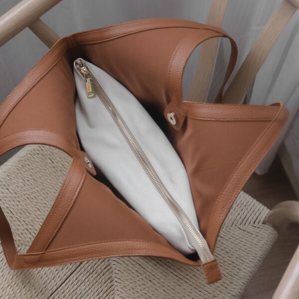 Origami Tote in Vanilla & Chai - Image 2